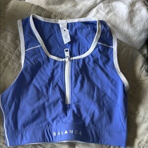 Balance Blue Zip-Up Sports Top